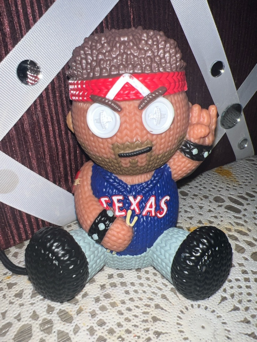 Robots Kids Texas Team Plush Figure - Blue Jersey, Red Headband hand made